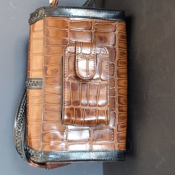 Vintage Brown /Black Faux Snakeskin Leather Marc Chantal MC Shoulder Bag. - Picture 3 of 16